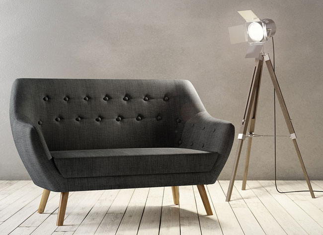 High street retro: Sterling midcentury-style sofa and armchair at Matalan