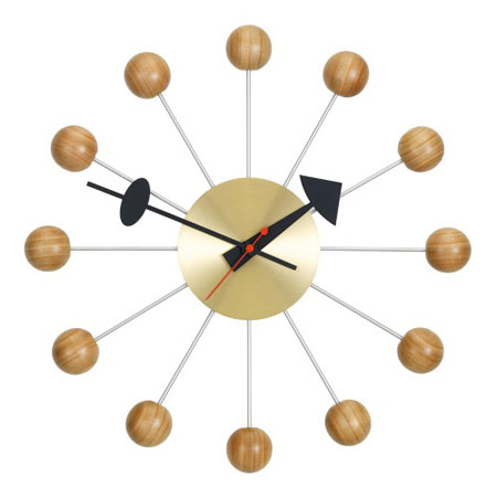 1950s George Nelson-designed Ball Clock gets a new cherry finish