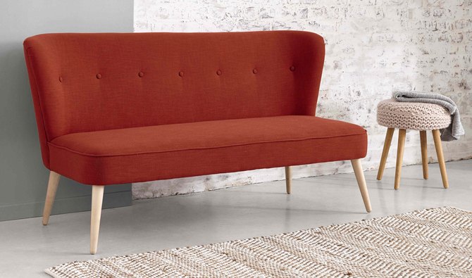Midcentury interior: Two-seater banquette at Maisons du Monde