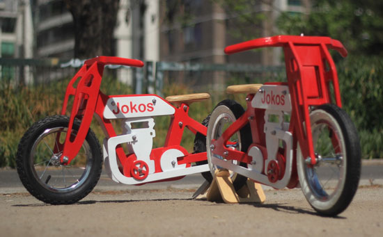 Jokos vintage-style cafe racer balance bikes for kids