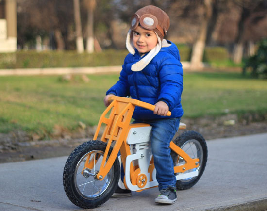 Jokos vintage-style cafe racer balance bikes for kids