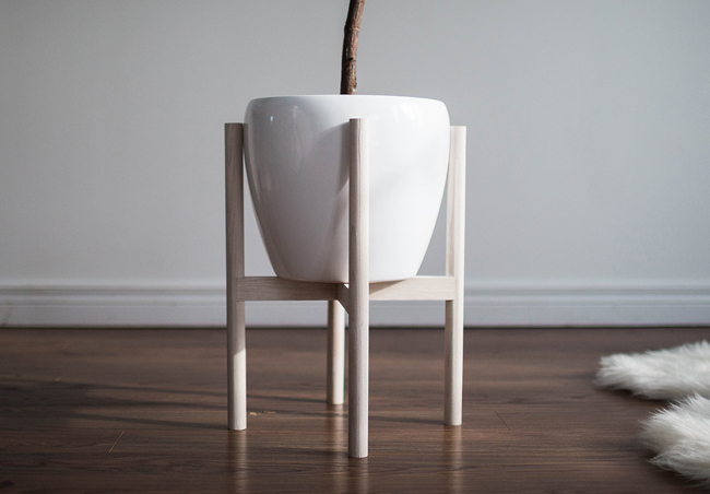 Midcentury-style plant stands by Hook and Stem