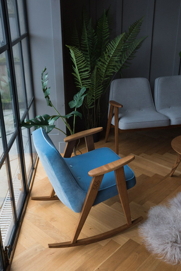 Midcentury modern chairs and coffee tables at Rose & Grey