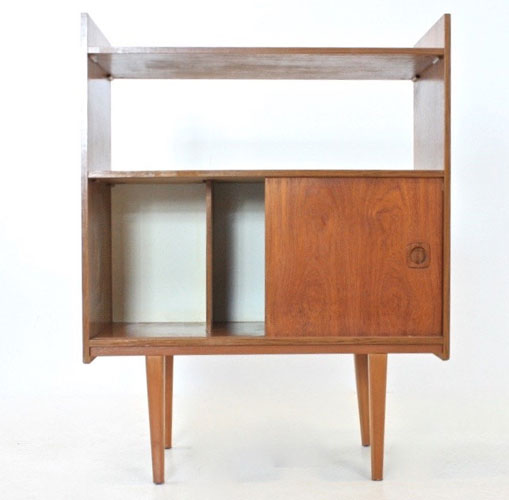 Midcentury-style teak record storage unit on eBay