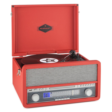 Retro-style Auna Belle Epoque record player with CD playback and cassette deck