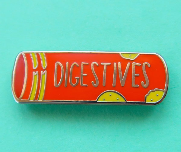 Classic biscuit enamel badges by Nikki McWilliams at Etsy