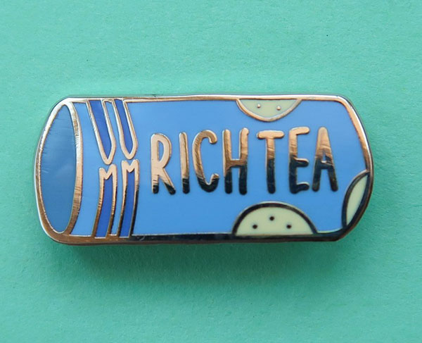 Classic biscuit enamel badges by Nikki McWilliams at Etsy