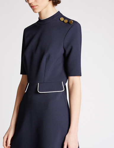 1960s-inspired contrasting edge dress at Marks & Spencer