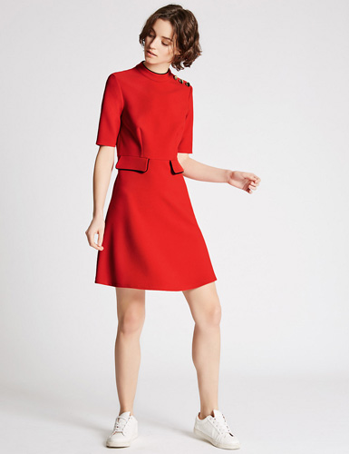 1960s-inspired contrasting edge dress at Marks & Spencer