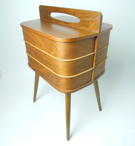 1950s midcentury-style sewing box on eBay