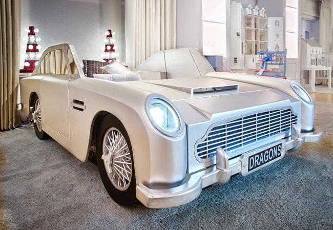 James Bond style: Vintage Car Bed for kids at Dragons Of Walton Street 