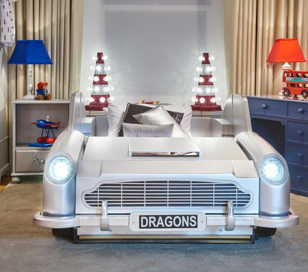 James Bond style: Vintage Car Bed for kids at Dragons Of Walton Street 