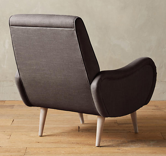 Midcentury-style Losange Chair in linen and velvet at Anthropologie