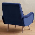 Midcentury-style Losange Chair in linen and velvet at Anthropologie