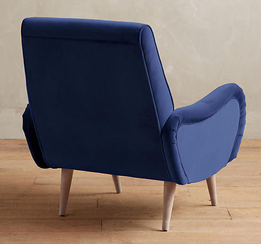 Midcentury-style Losange Chair in linen and velvet at Anthropologie