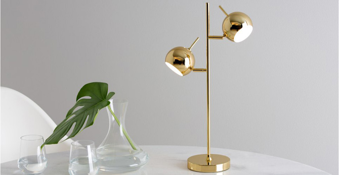 Retro-style Austin table lamp returns to Made in brass