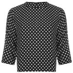 Vintage-style Charnelle high-neck spot top at Joy