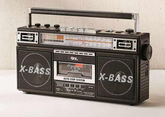 1980s-style Urban Outfitters Boombox with added MP3 recording