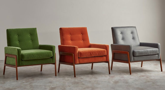 Cecil midcentury-style armchair range at Made