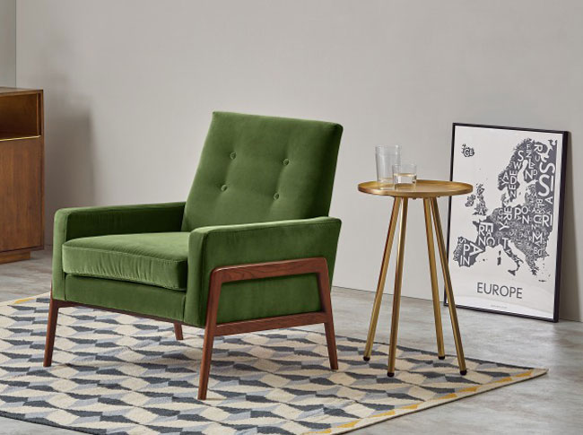 Cecil midcentury-style armchair range at Made
