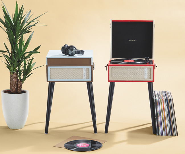 Budget audio: Bauhn Dansette-style record player with legs at Aldi