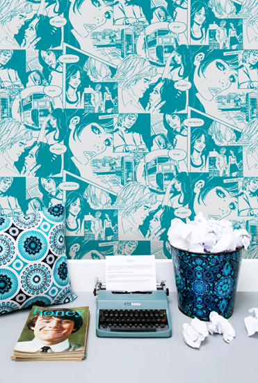 Comic book walls: True Romance wallpaper by Mini Moderns