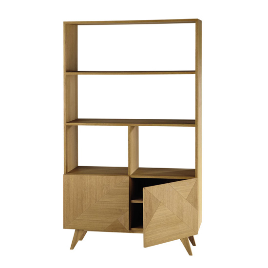 Origami retro-style wooden bookcase at Maisons Du Monde