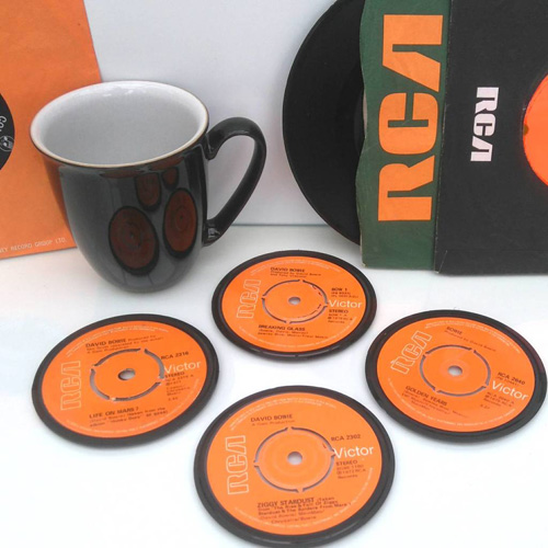 Personalised record label coasters by Vinyl Village