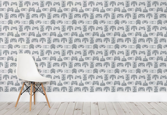 Retro gaming wallcovering by Murals Wallpaper