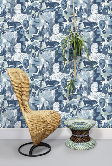 Retro-style Art Room wallpaper by Mini Moderns