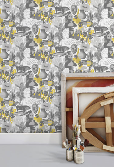 Retro-style Art Room wallpaper by Mini Moderns