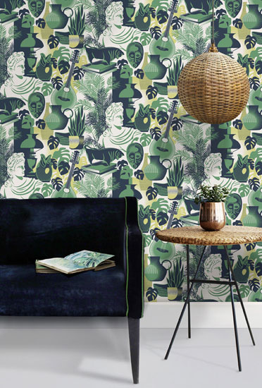 Retro-style Art Room wallpaper by Mini Moderns