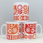 Scandinavian-style ceramic mugs by Fran Wood Design