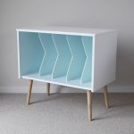 Upcycled midcentury-style record storage unit on eBay