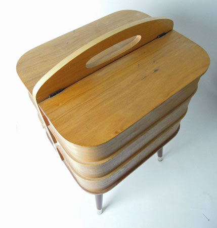 1950s midcentury-style sewing box on eBay