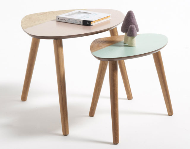 Retro living room: Clairoy nest of two-tone tables at La Redoute