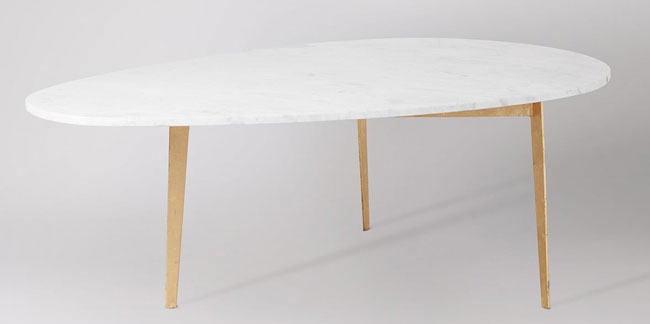 Midcentury glamour: Gianni marble and gold coffee table at Swoon Editions