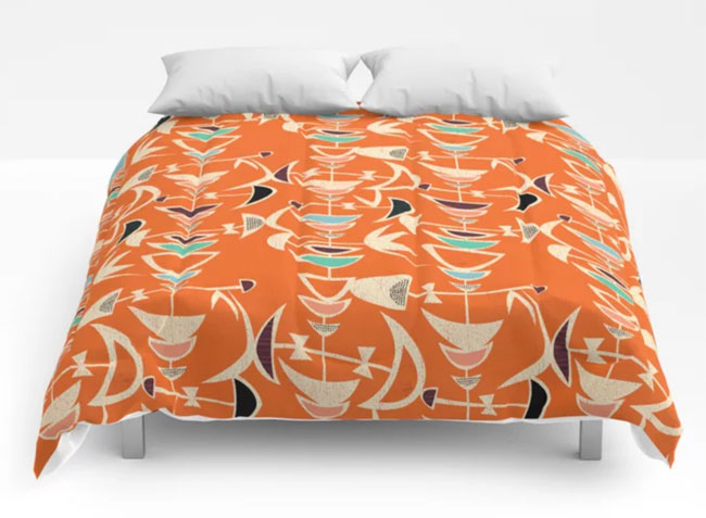 Bold midcentury modern duvet covers by Jenn Ski