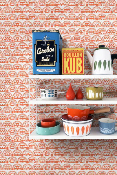 Retro-style Metroland wallpaper by Mini Moderns