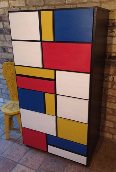 Large Mondrian-style chest of drawers on eBay