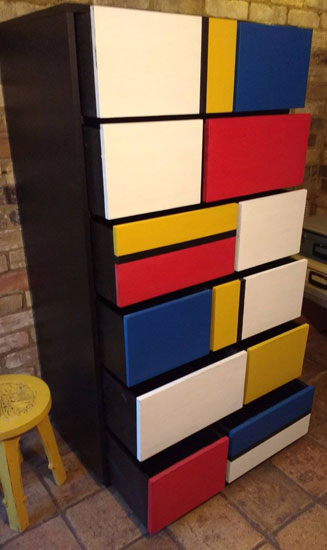 Large Mondrian-style chest of drawers on eBay