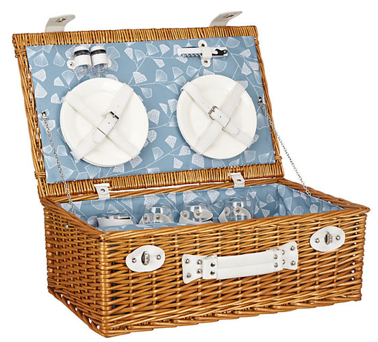 MissPrint Fern retro-style picnic hamper at John Lewis