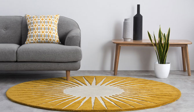 Vaserely large circular wool rug at Made