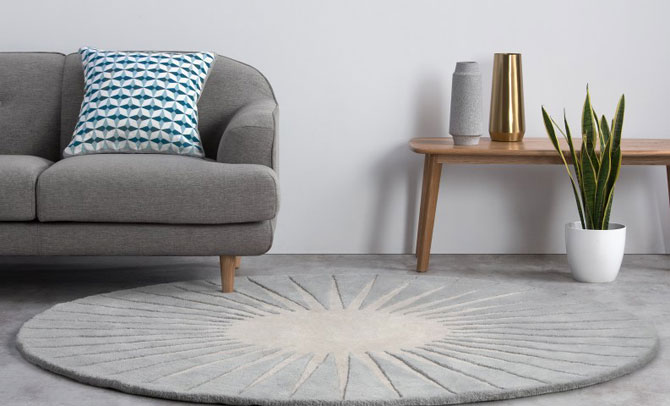 Vaserely large circular wool rug at Made