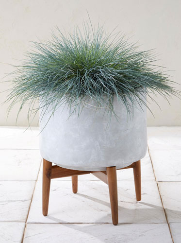 Midcentury-style concrete planters at Next