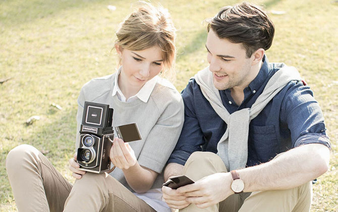 Mint vintage-style InstantFlex TL70 camera
