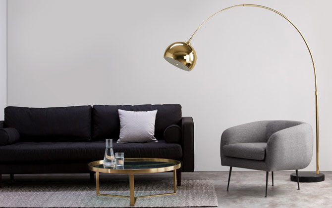 Bow arc floor shop lamp