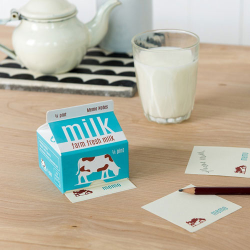Vintage-style milk carton memo pads