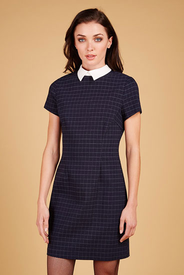 1960s-style Louche Dynie contrast collar shift dress