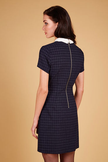 1960s-style Louche Dynie contrast collar shift dress